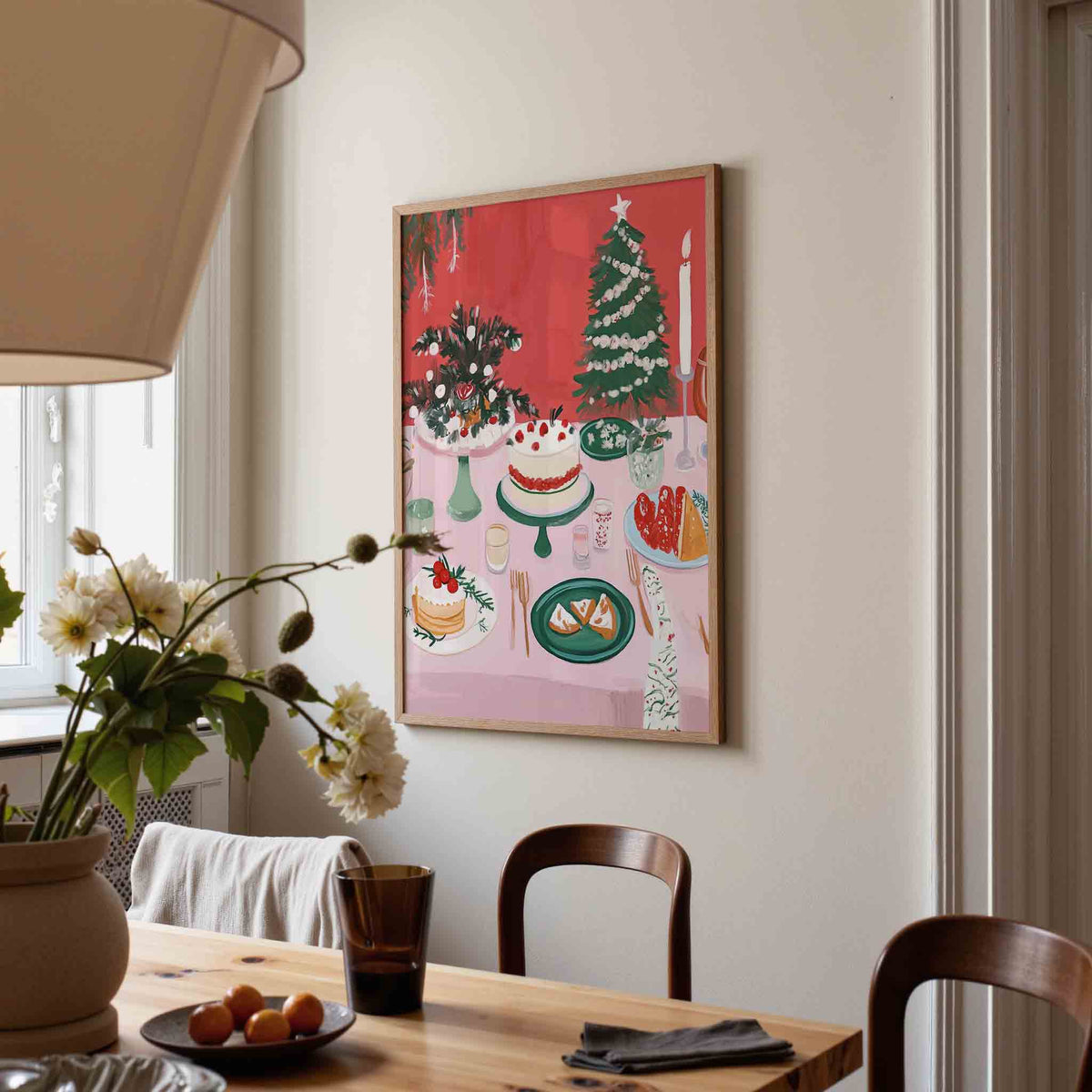Feestelijke tafel – kerstposter in staand formaat