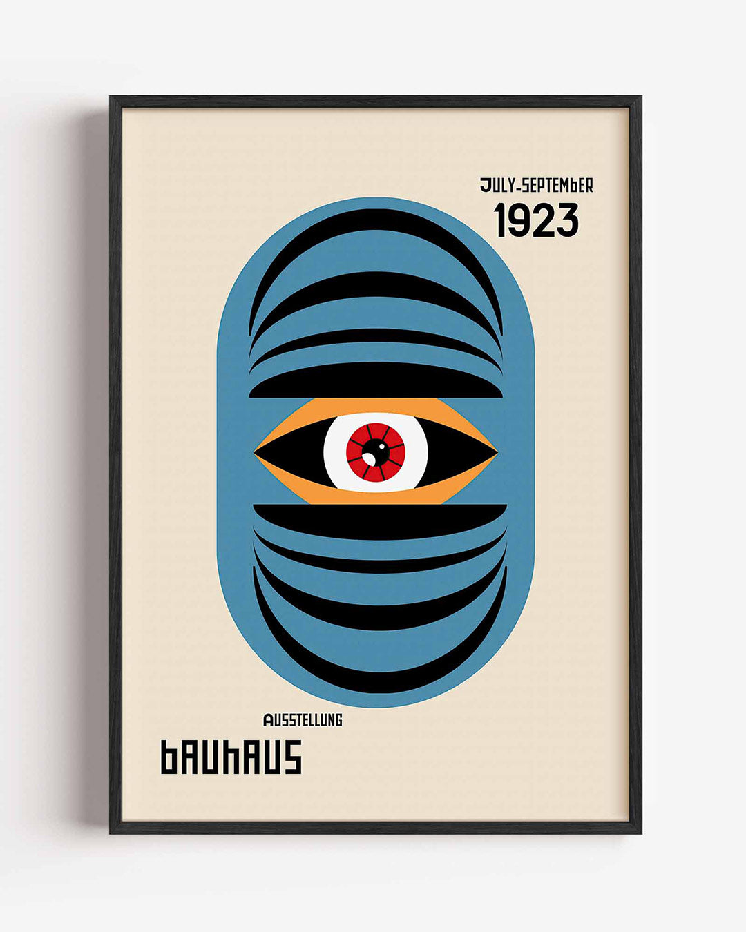 Oogvorm en lijnen – staande Bauhaus poster als wanddecoratie