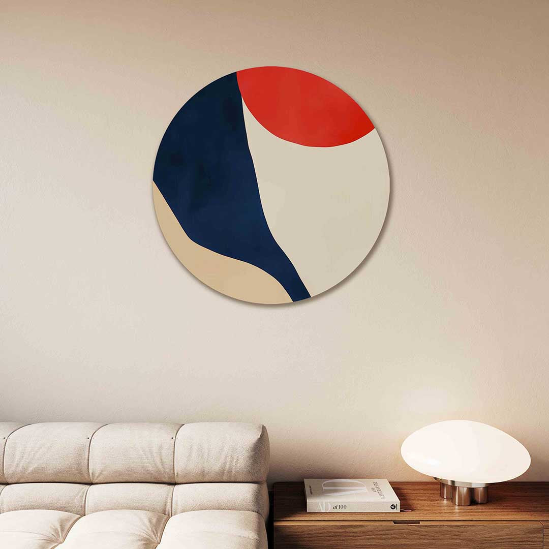 Abstracte vormen – moderne abstracte muurcirkel voor aan de muur