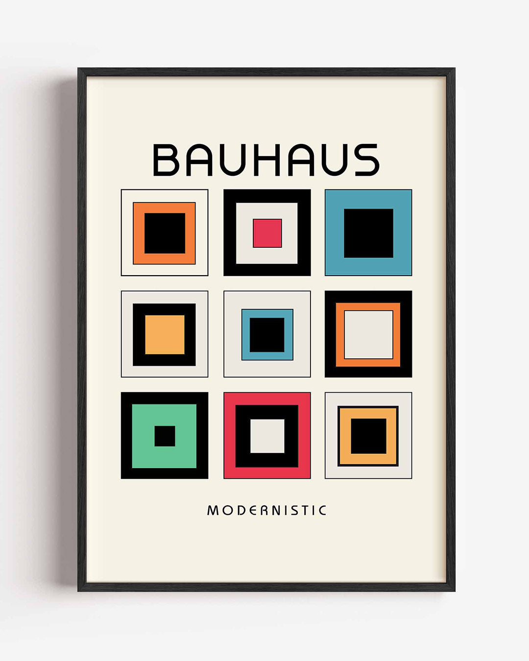 Vorm en kleurvlakken – staande Bauhaus poster als wanddecoratie