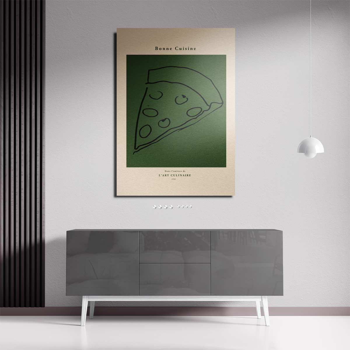 Simpele Pizza – dibond wanddecoratie in staand formaat