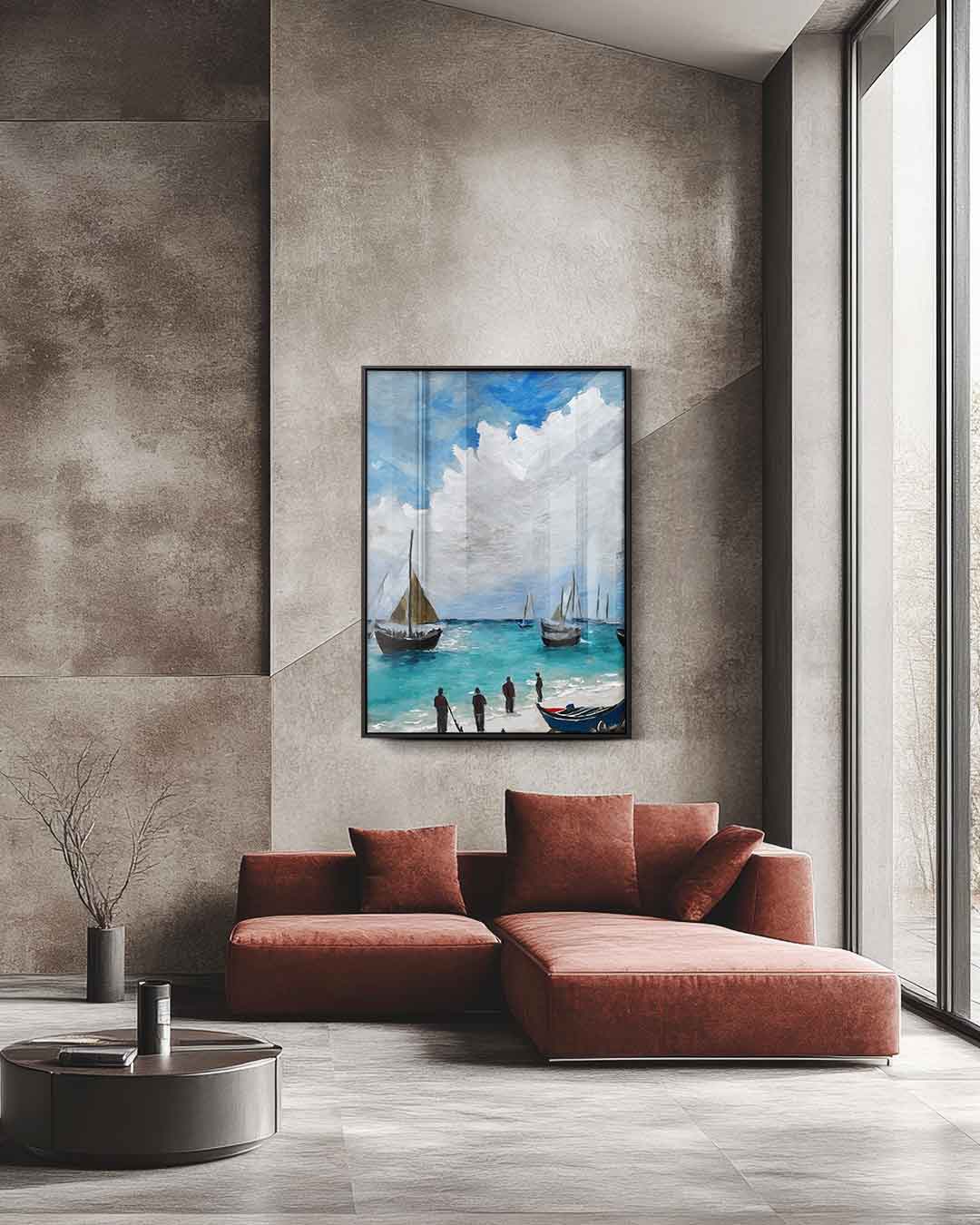 Zomers Dagje aan Zee – staande wandkunst voor woonkamer of interieur