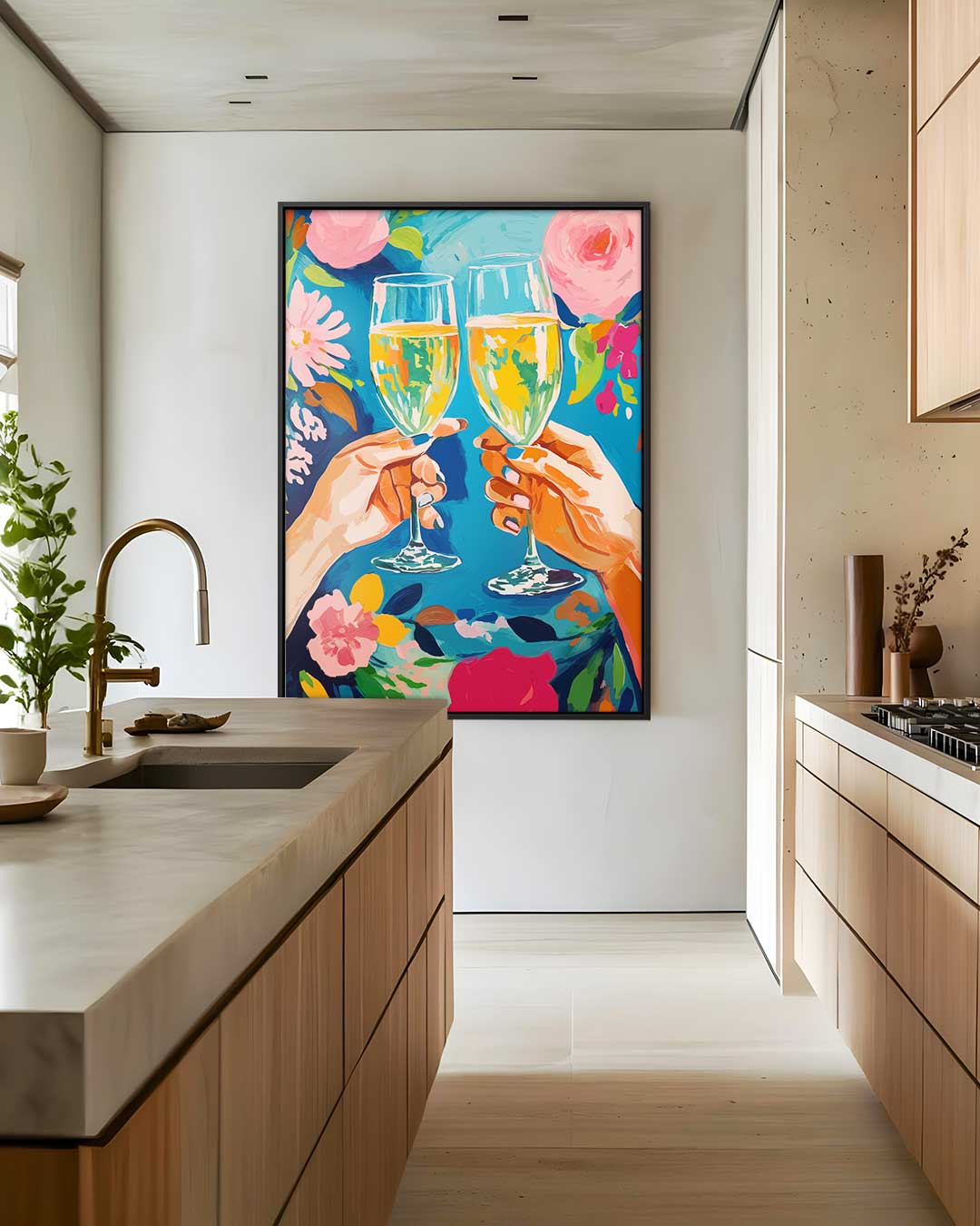 Feestelijke Toast – dibond wanddecoratie in staand formaat