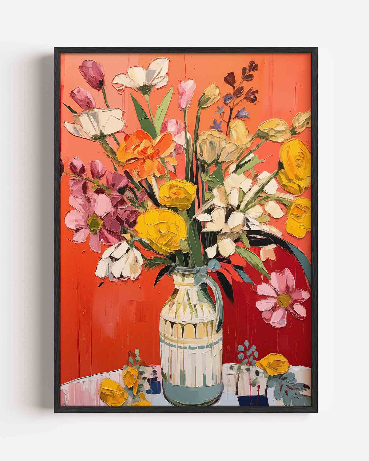Bloemen in vaas – bloemen portret poster als wanddecoratie