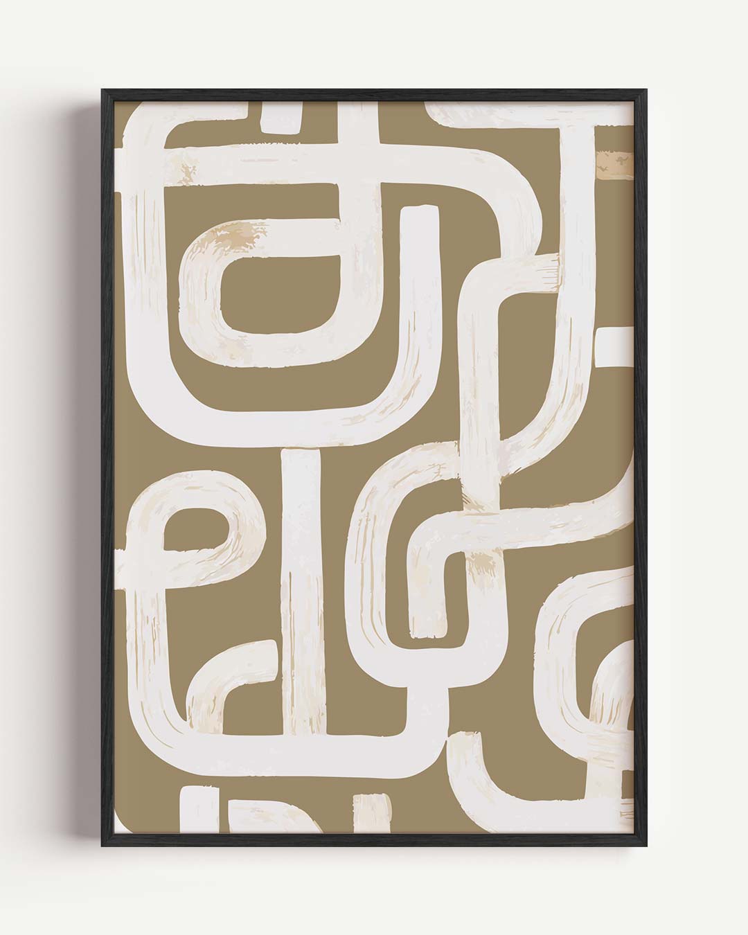 Moderne Retro Maze – kleurrijke abstracte portret poster als wanddecoratie