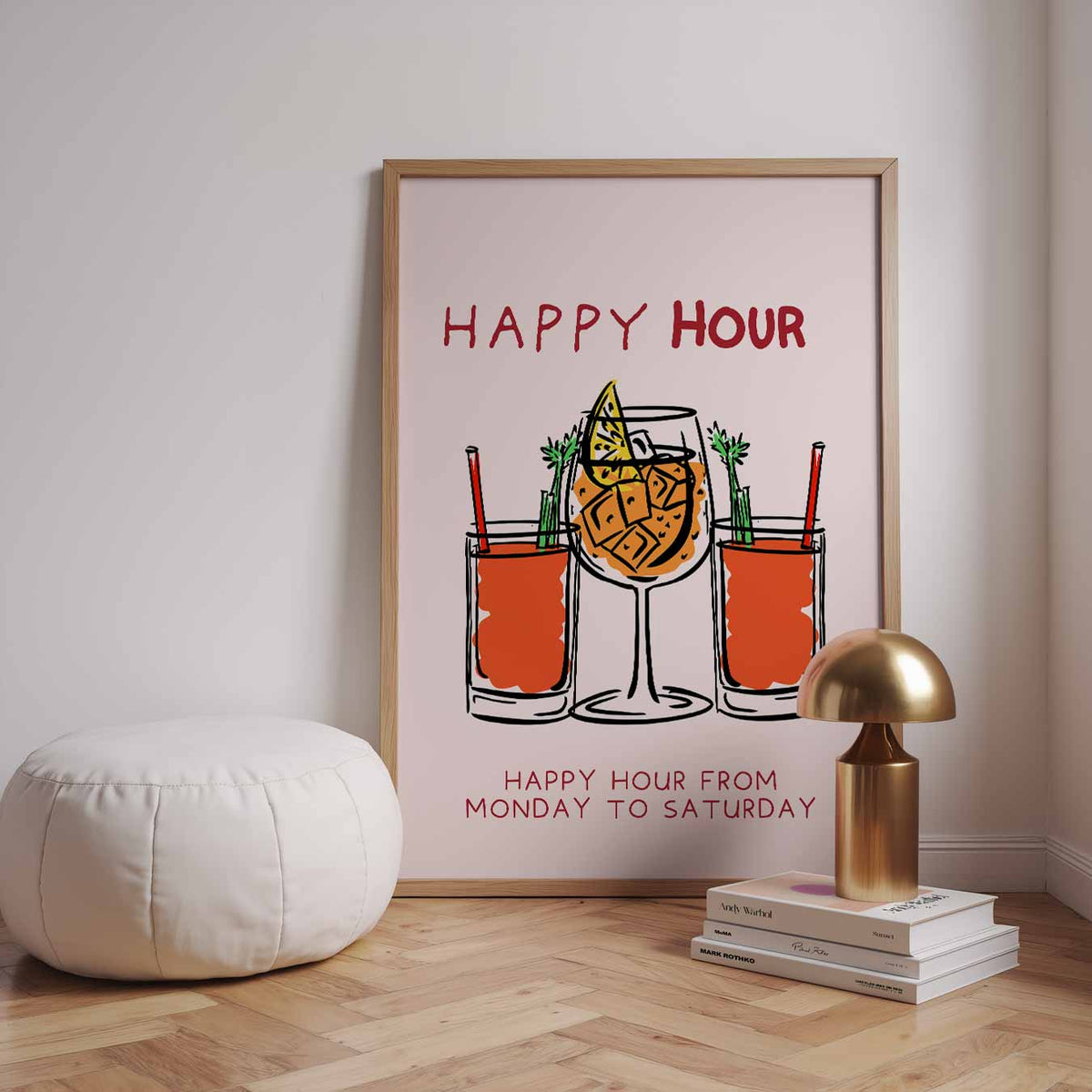 Happy Hour Cocktails – staande zomer wanddecoratie van WallArtistic