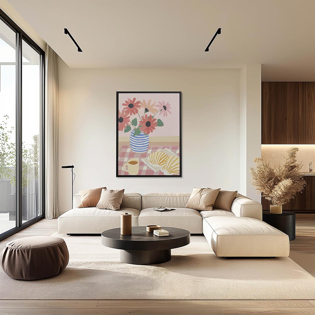 Bloemen en gebak – staand wanddecoratie kunstwerk