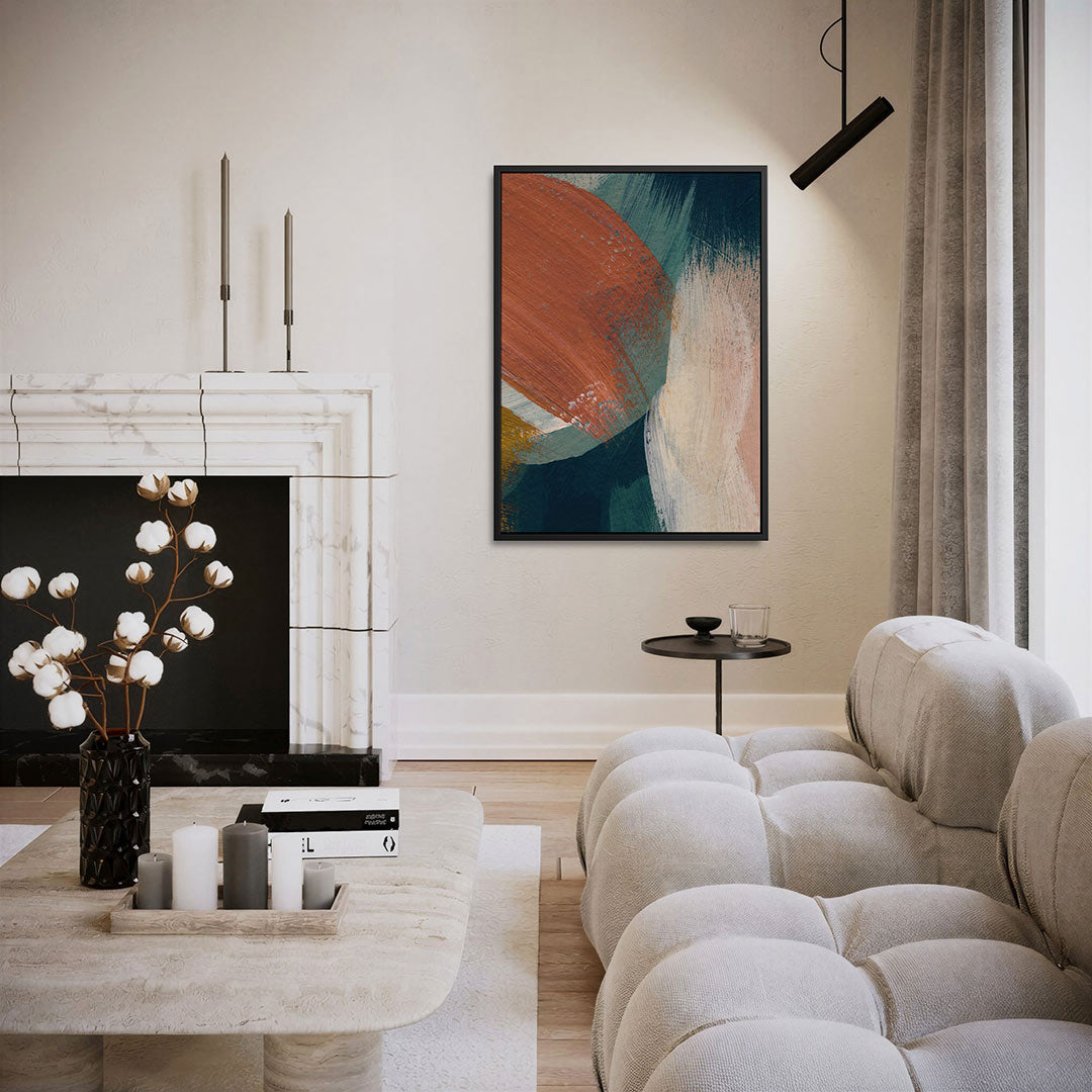 Dynamische kleurvlakken – moderne staande wandkunst