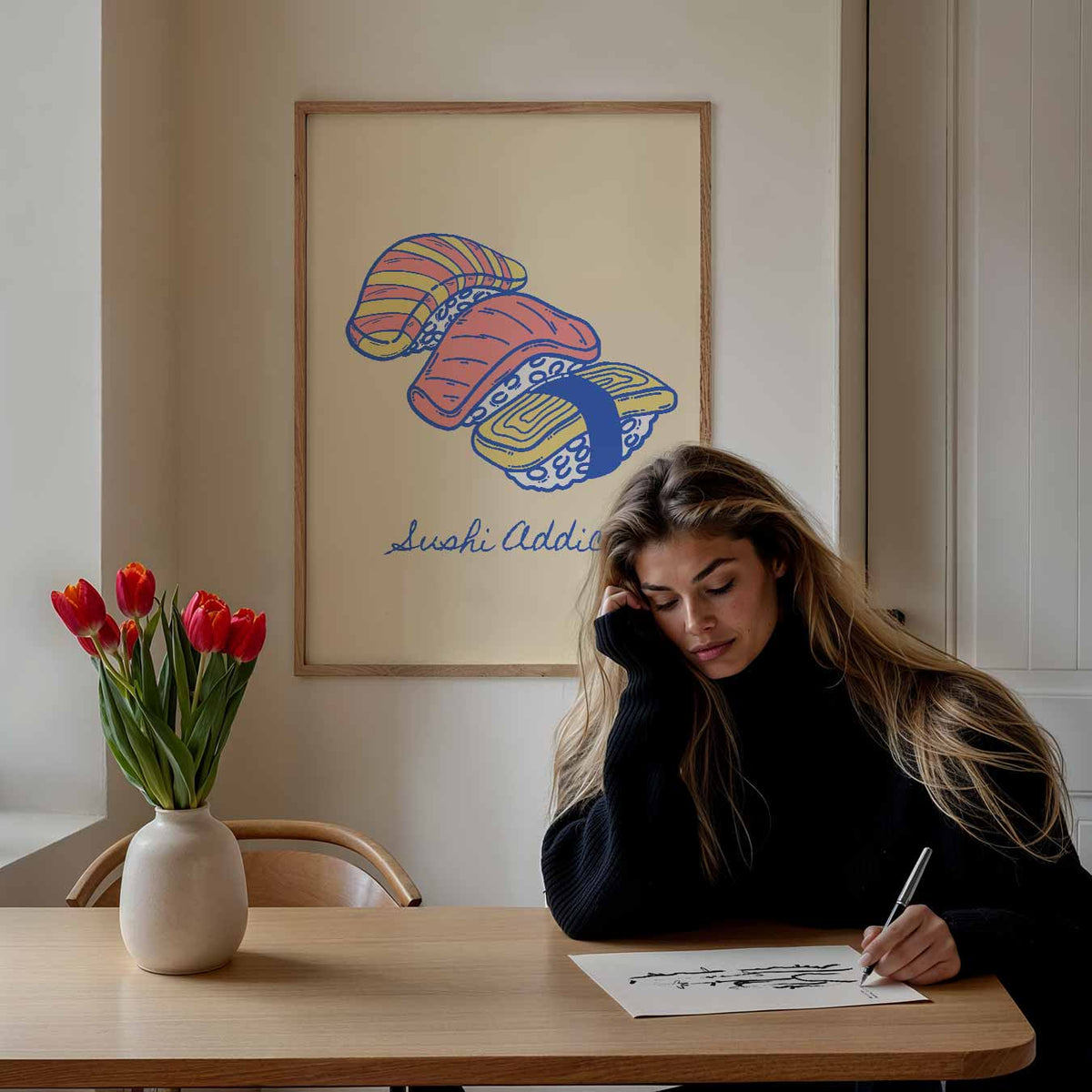 Sushi Addict Wanddecoratie – keuken poster als sfeervolle staande wanddecoratie