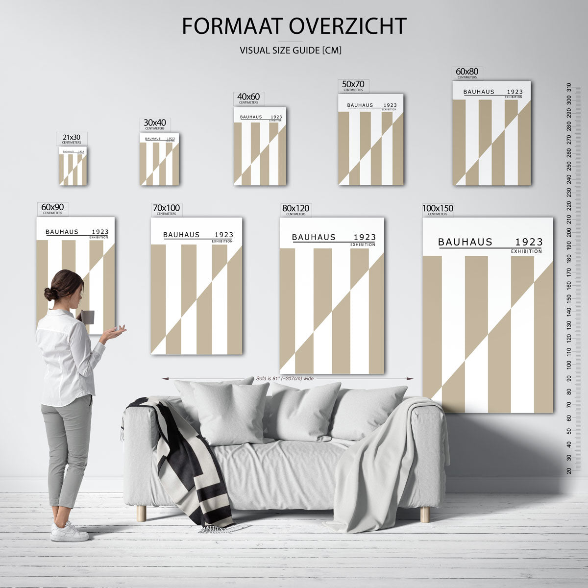 Lijnen en vlakken – Bauhaus poster als moderne geometrische wanddecoratie