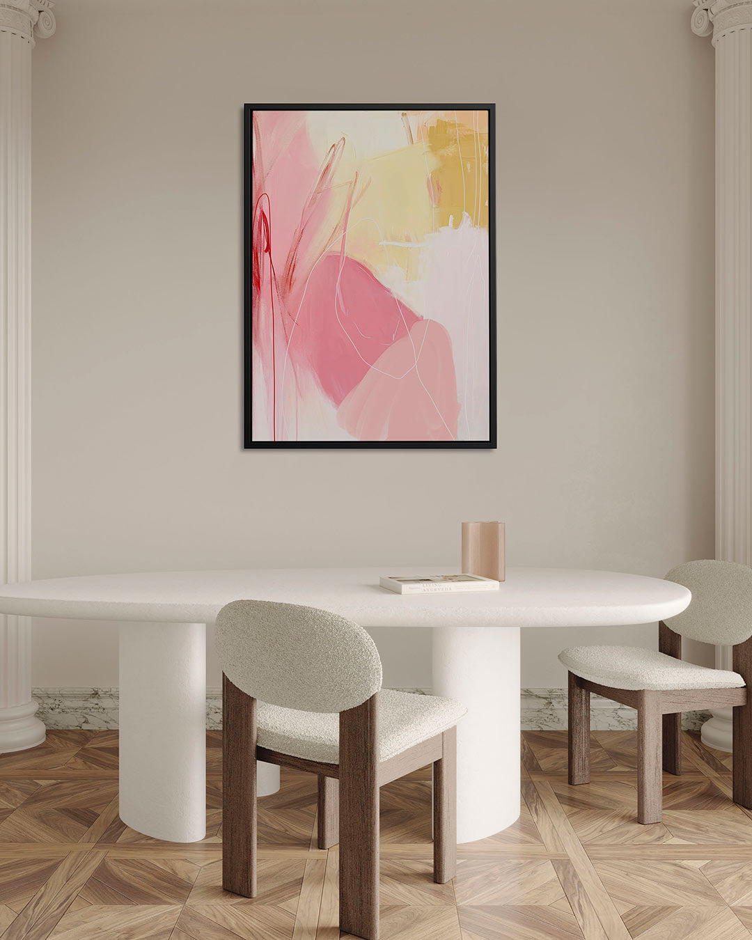Dynamische kleurvlakken – staand wanddecoratie kunstwerk
