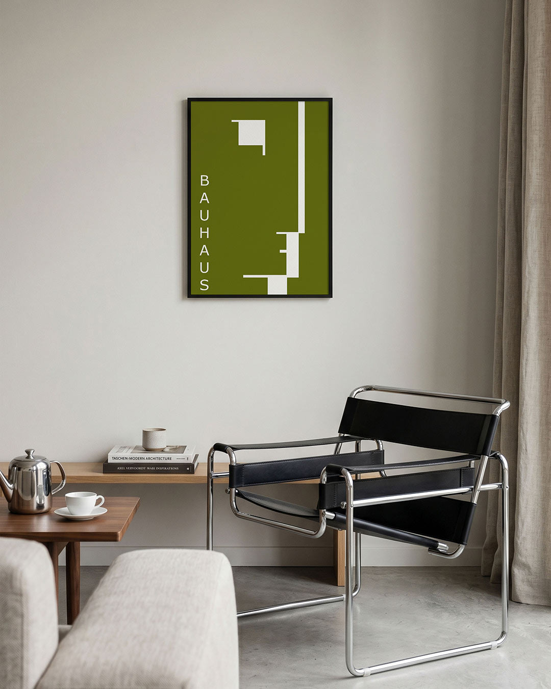 Vorm en lijnenspel – geometrische Bauhaus poster in staand formaat