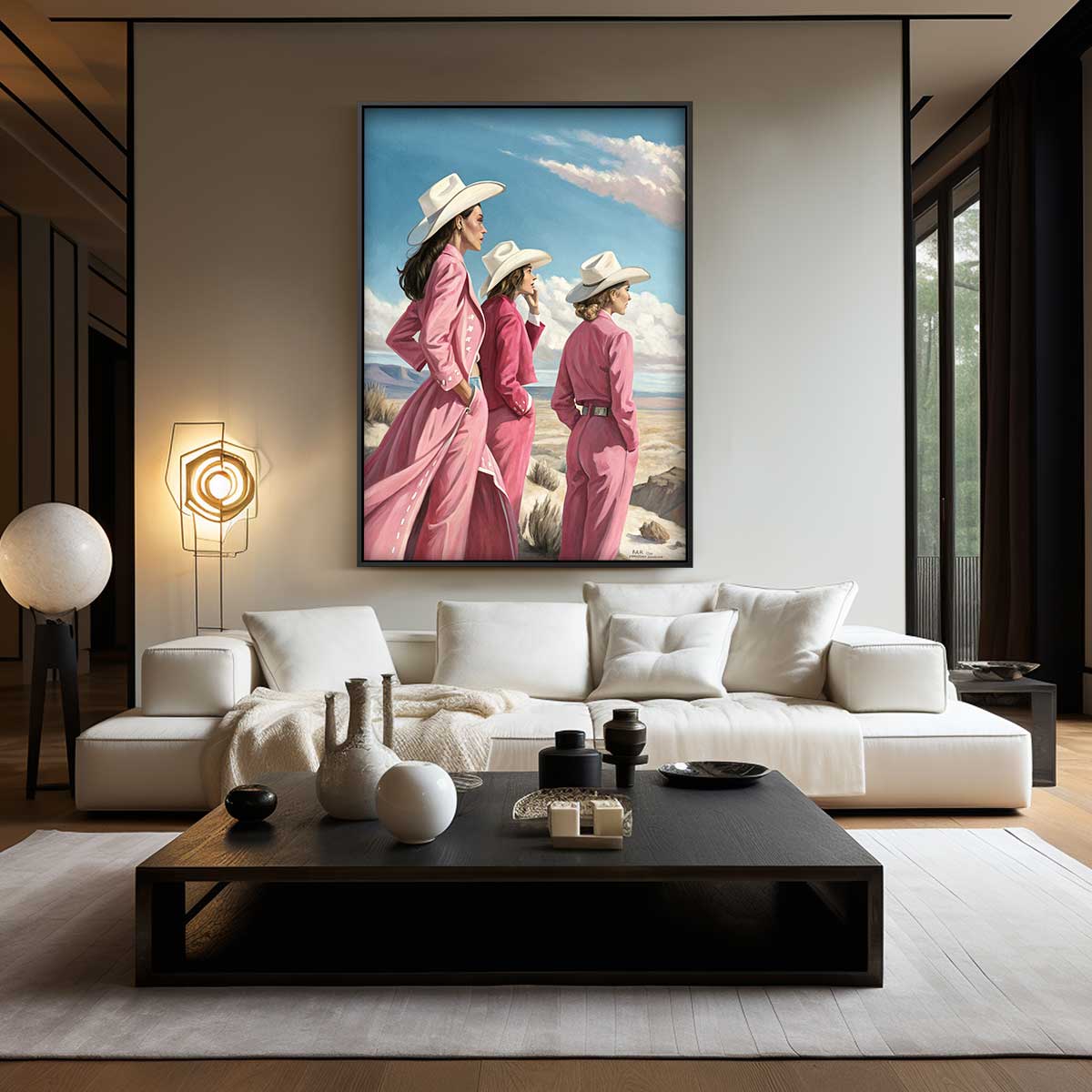 Western Dames in Stijl – dibond wanddecoratie in staand formaat