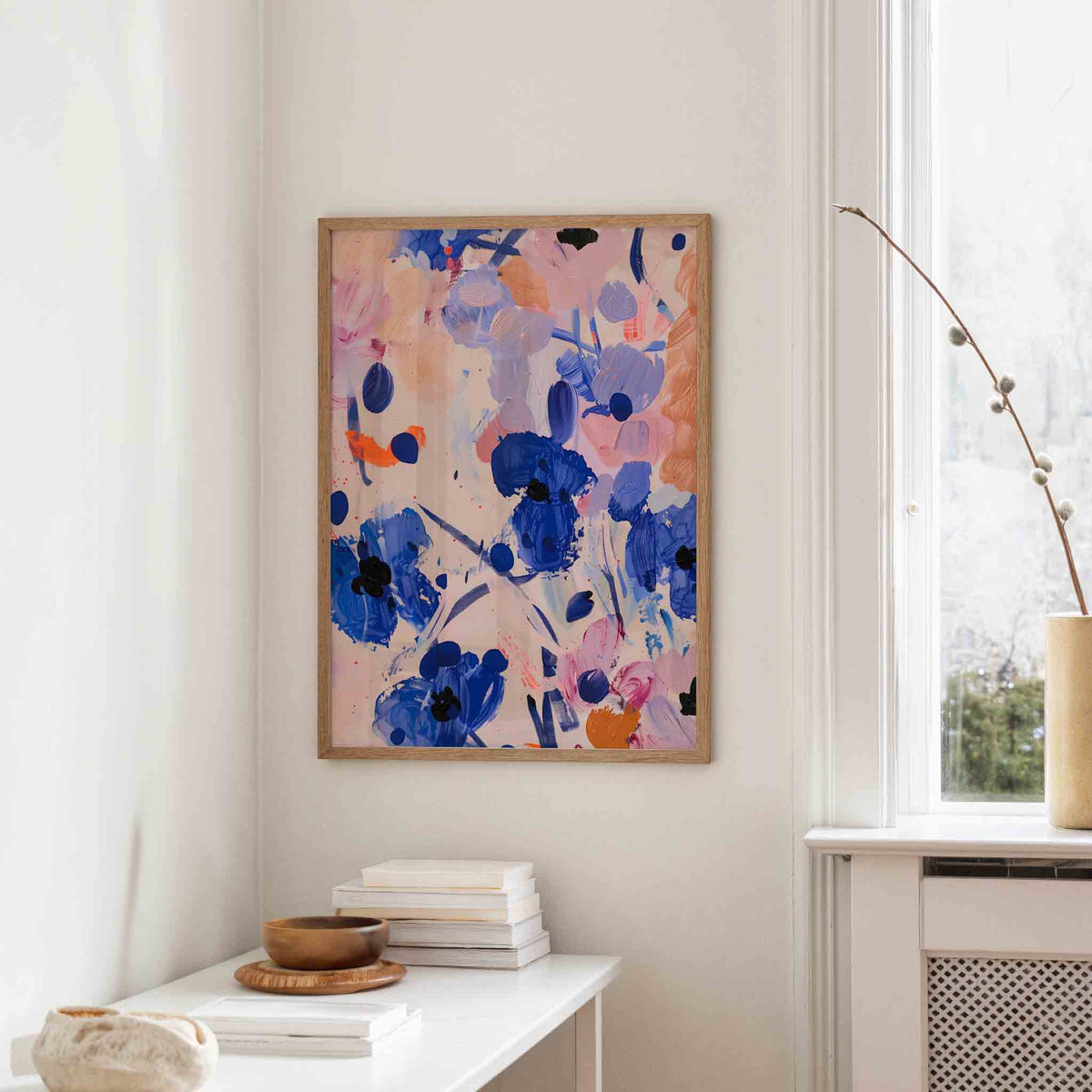 Abstracte bloemen – staande hedendaagse wanddecoratie van WallArtistic