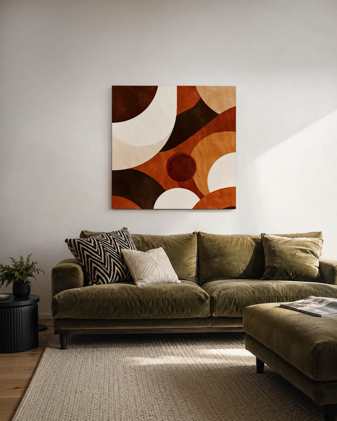 Organische vormen compositie kunstwerk – derde productweergave – dit werk toont een dynamische compositie van overlappende
