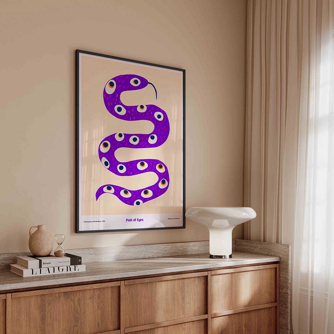 Slang met ogen – urban poster in staand formaat