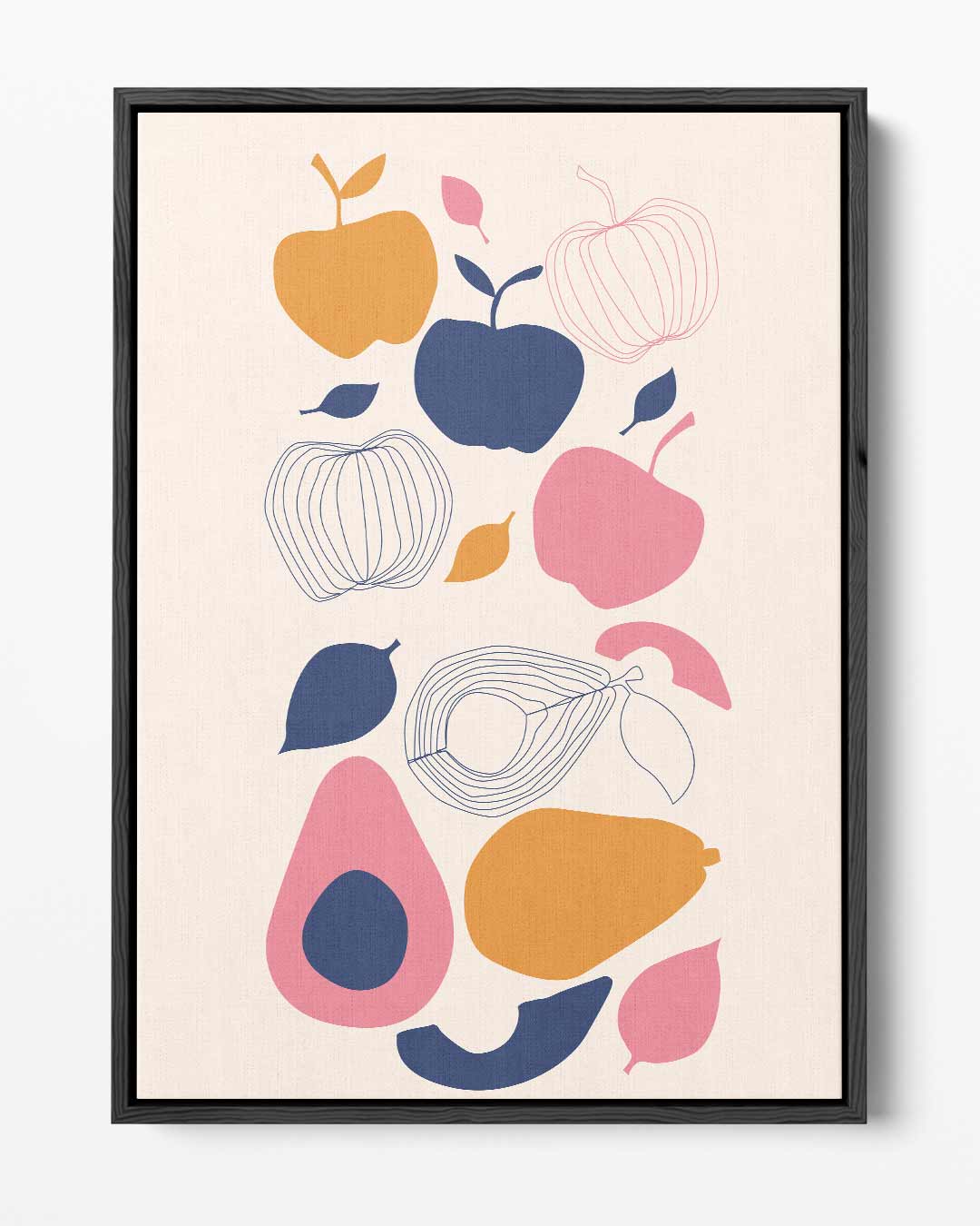 Kleurrijke Fruitvormen – portret kunstwerk als wanddecoratie