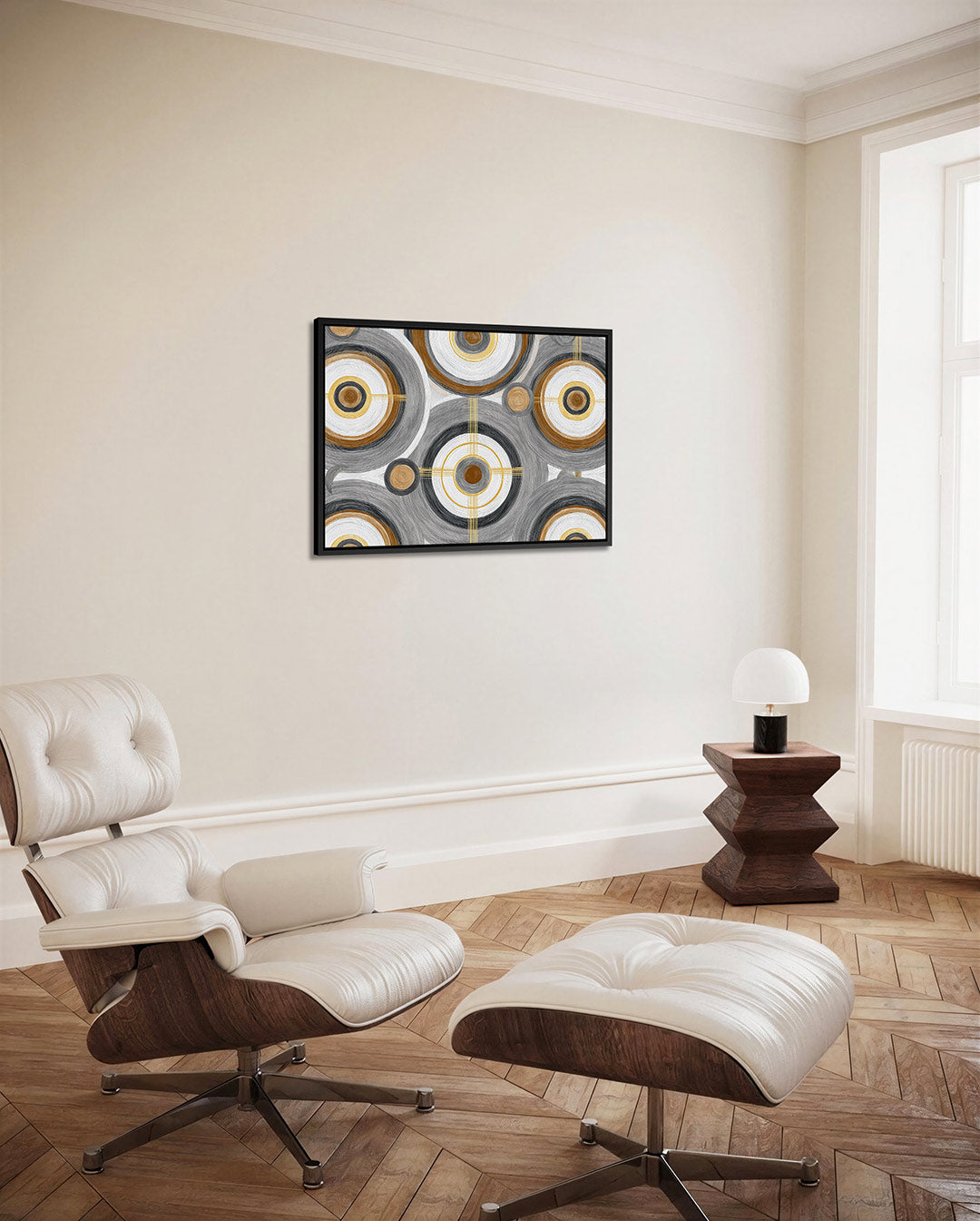 Cirkelpatroon met lijnen – alternatieve weergave van het kunstwerk