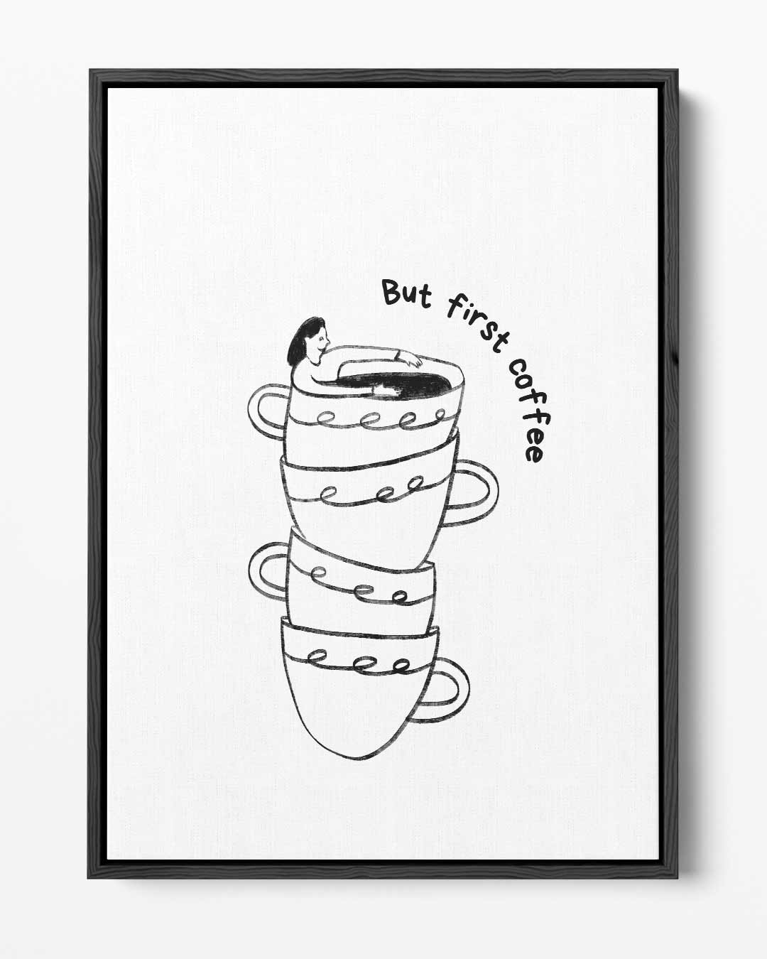 But first coffee – portret kunstwerk als wanddecoratie