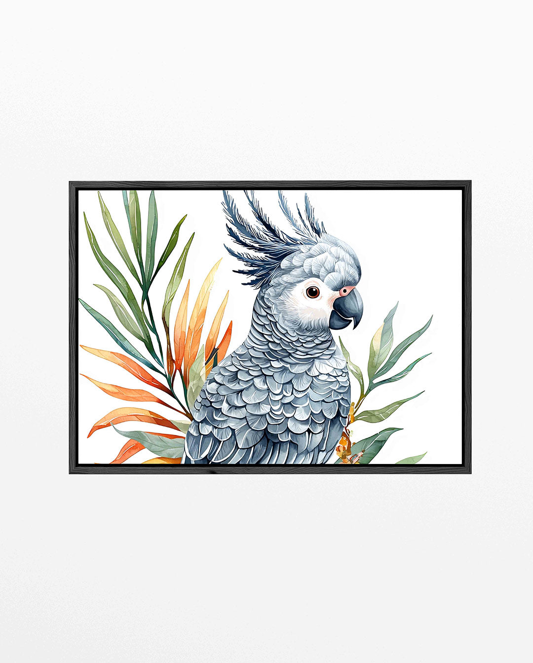 Papegaai met bladeren – Jungle kunstwerk – liggend jungle kunstwerk
