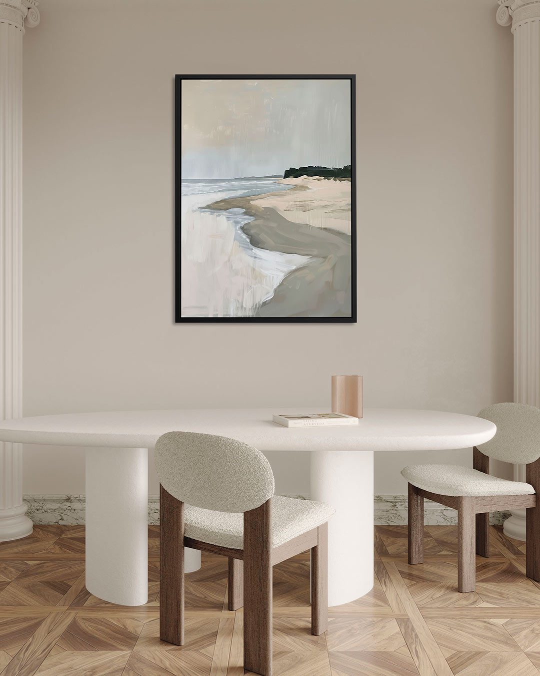 Rustige kustlijn – staand wanddecoratie kunstwerk