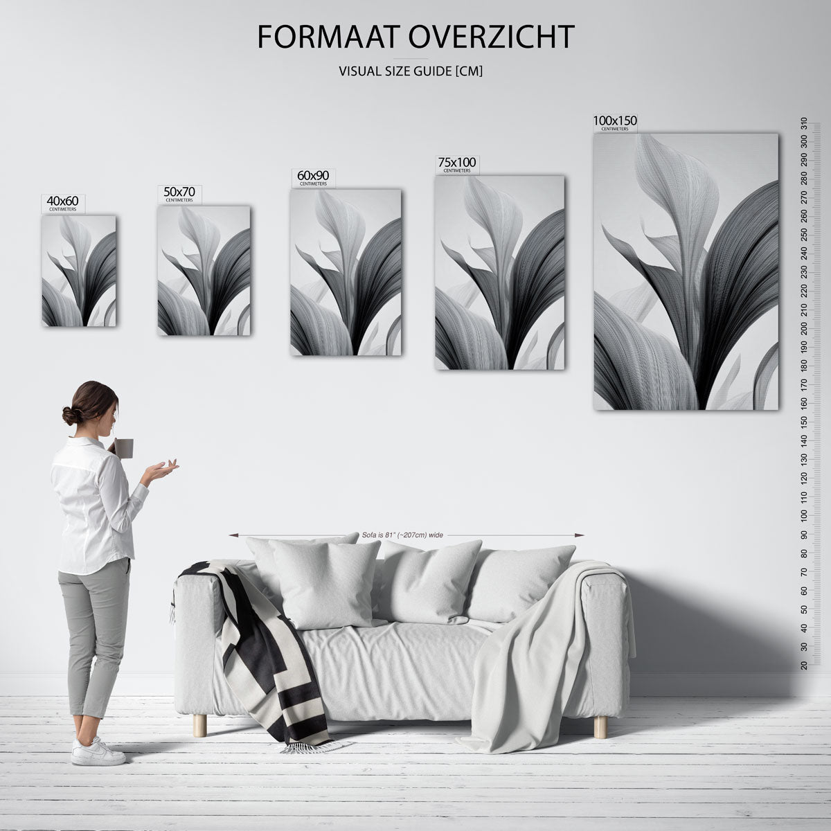 Organische lijnen – staande wanddecoratie van WallArtistic