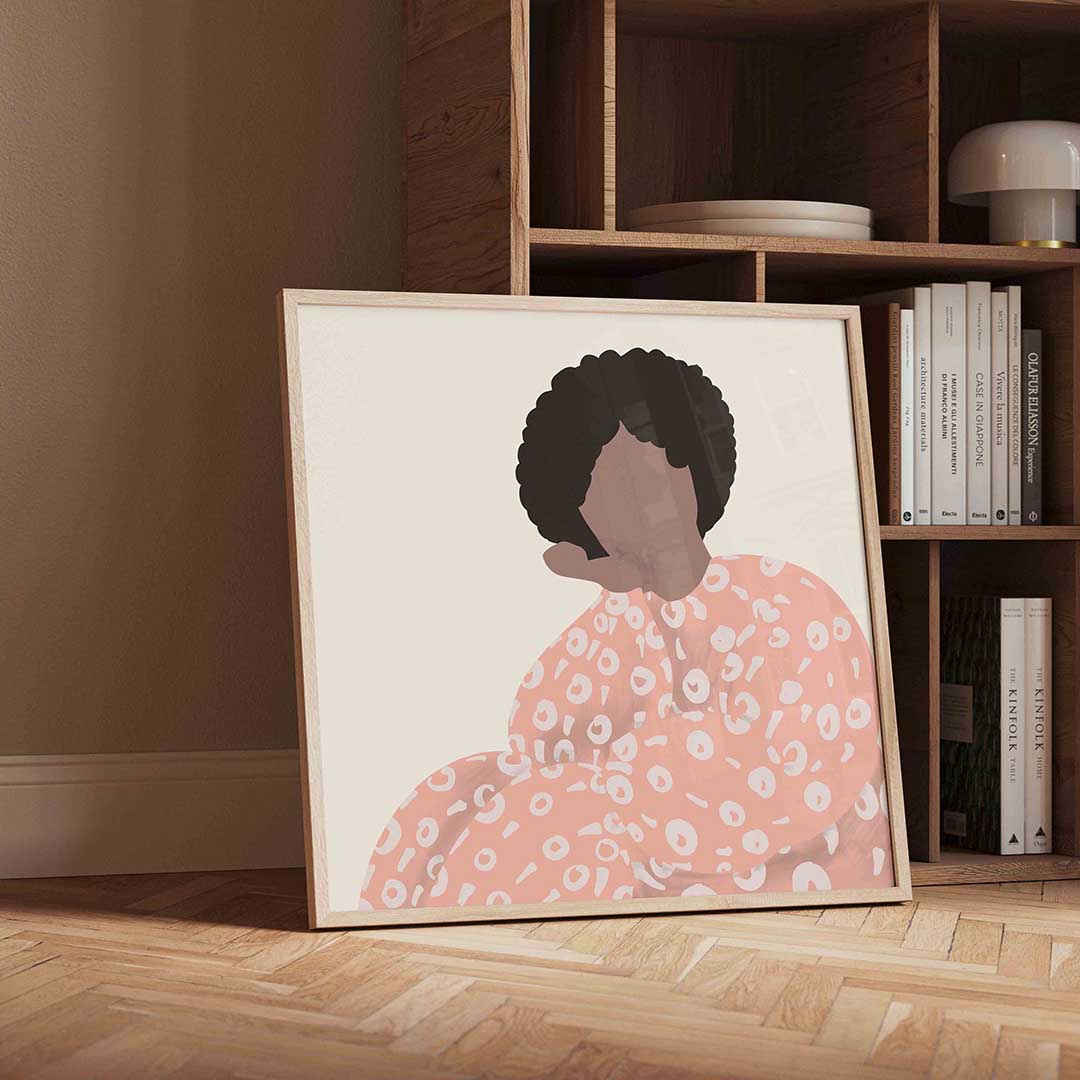 Figuur met patroon – vierkante portret wanddecoratie van WallArtistic