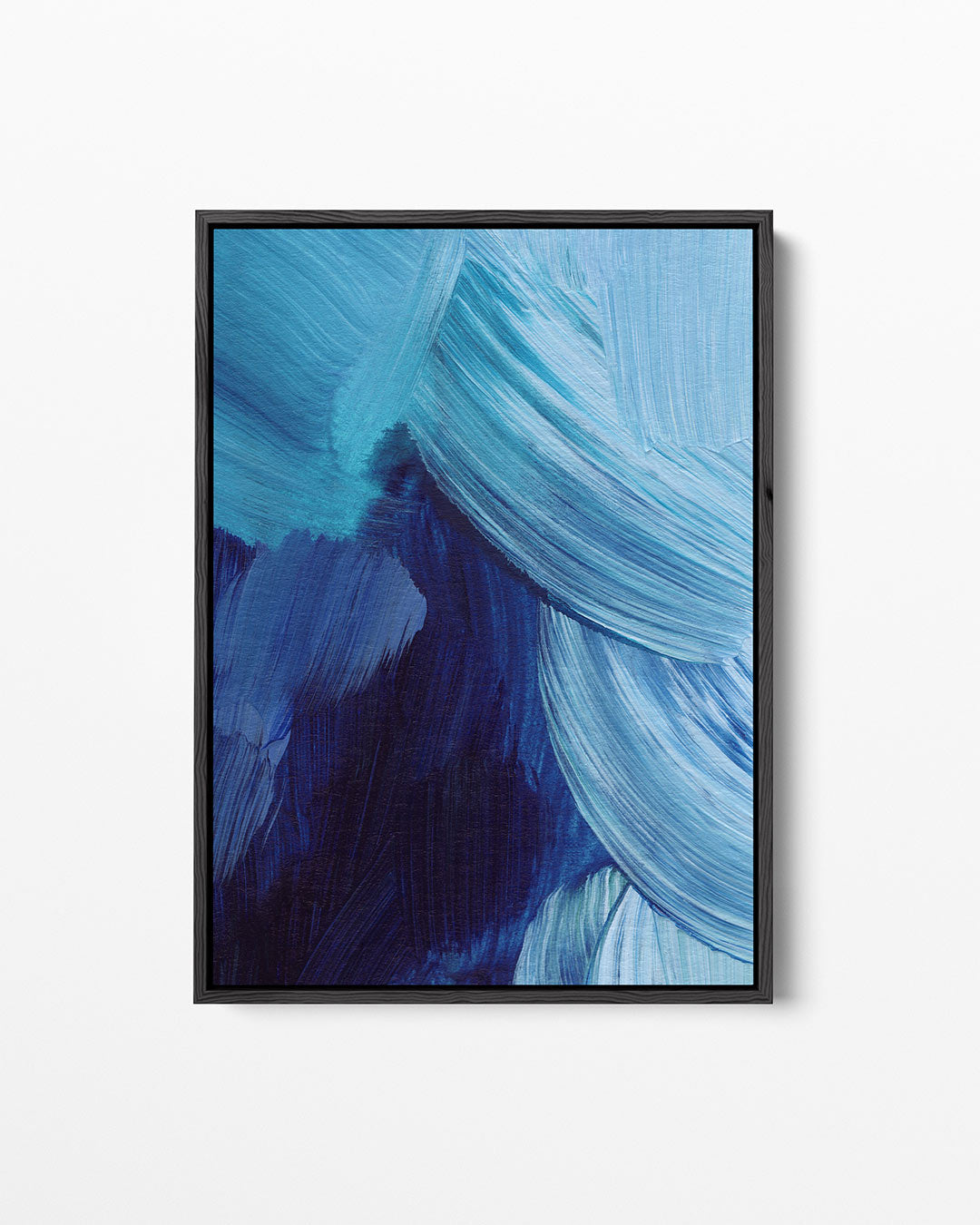 Dynamische blauwe beweging – staand wanddecoratie kunstwerk