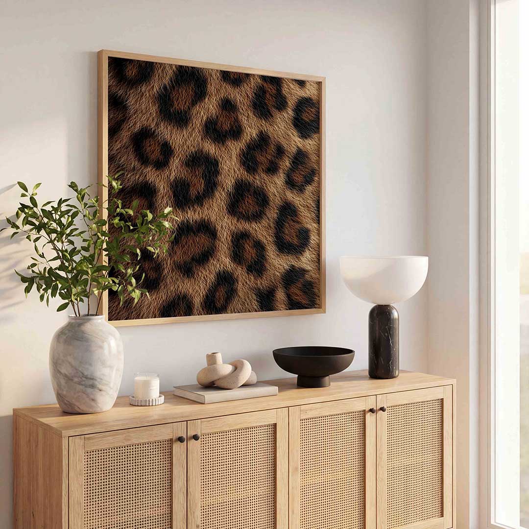 Luipaardprint – tropische wandkunst als vierkante poster