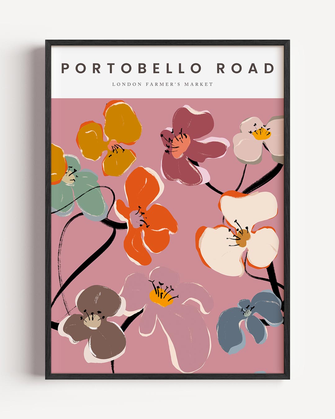 Portobello Road Bloemenposter – bloemen portret poster als wanddecoratie