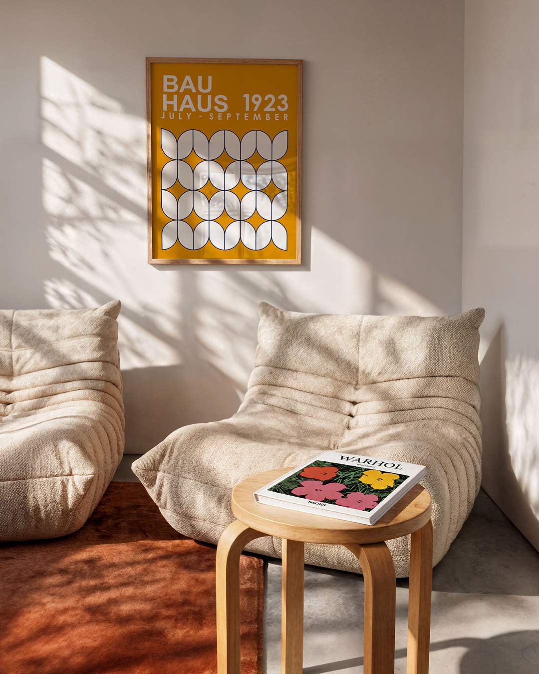 Vormritme en kleur – moderne Bauhaus wandkunst als poster
