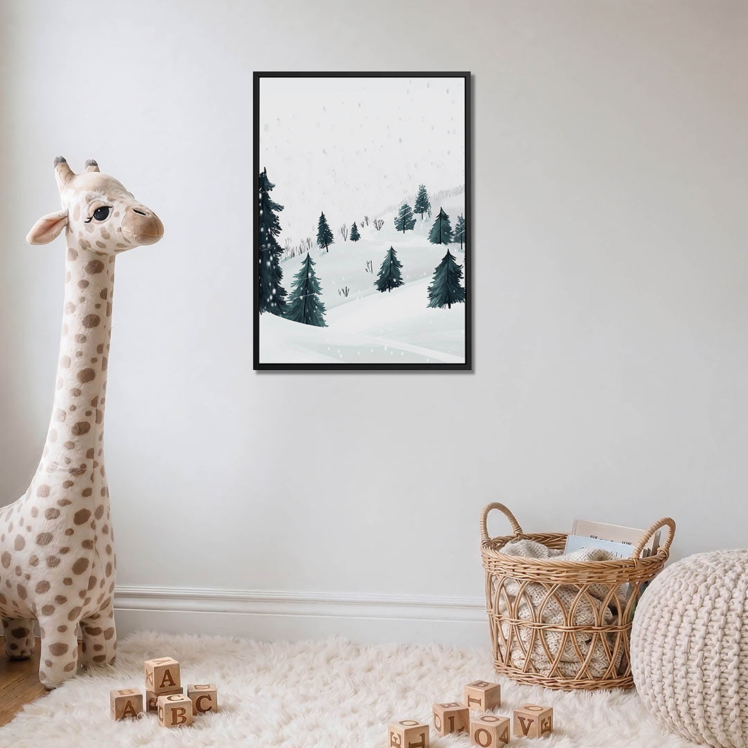 Winterse boslandschap – moderne staande wandkunst