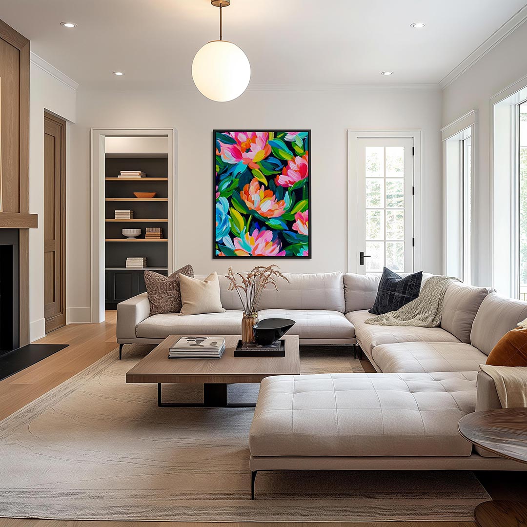 Kleurrijke bloemenpracht – decoratief kunstwerk voor aan de muur