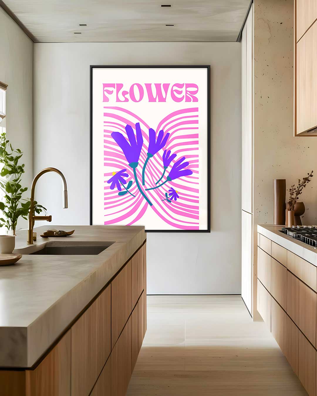 Vrolijke Bloemenexplosie – plexiglas wanddecoratie in portret formaat