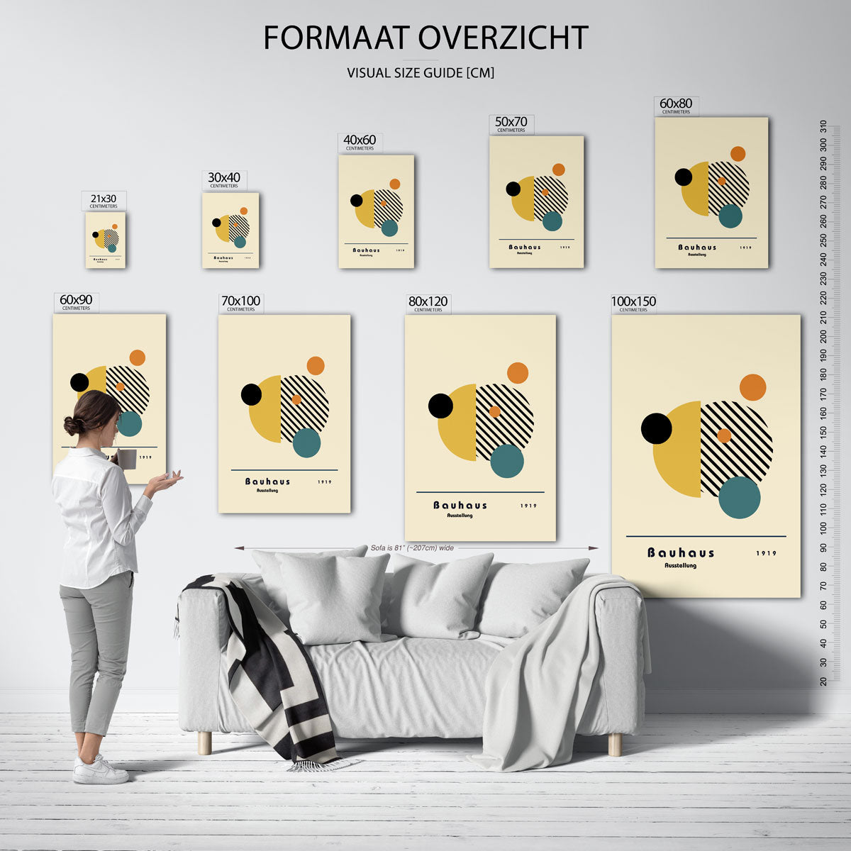 Vormen en vlakkenspel – geometrische poster in Bauhaus-stijl van WallArtistic