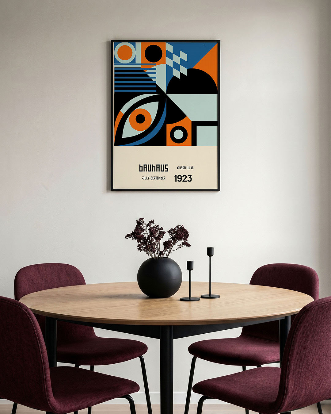 Vormen en vlakkenspel – staande Bauhaus poster voor aan de muur