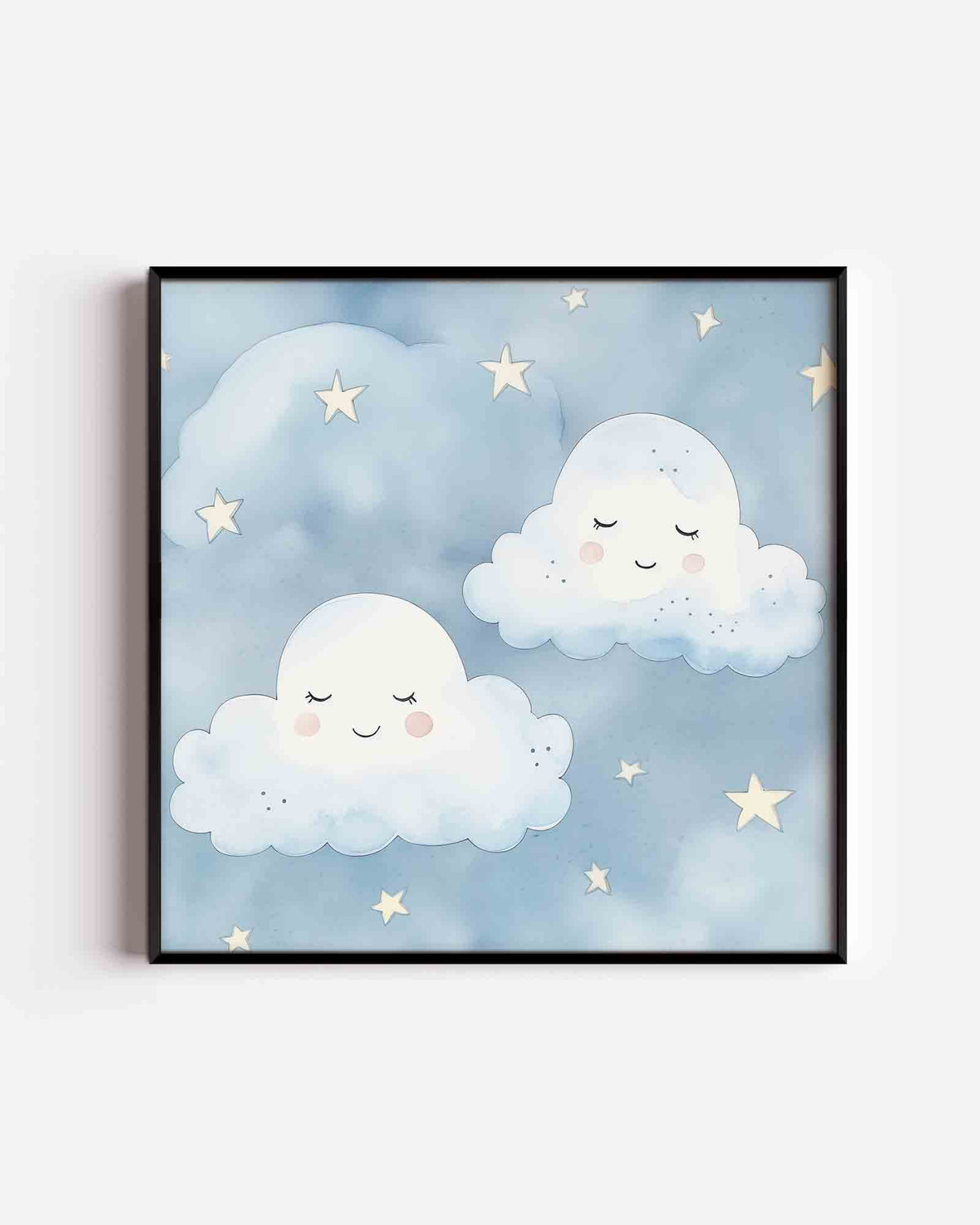 Slapende wolken – vierkante kinderposter als wanddecoratie