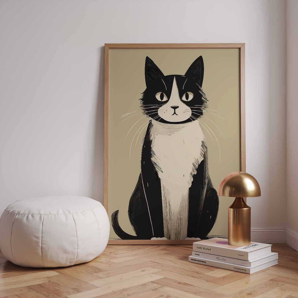 Schattige Kat Kunstposter – dieren poster in staand formaat