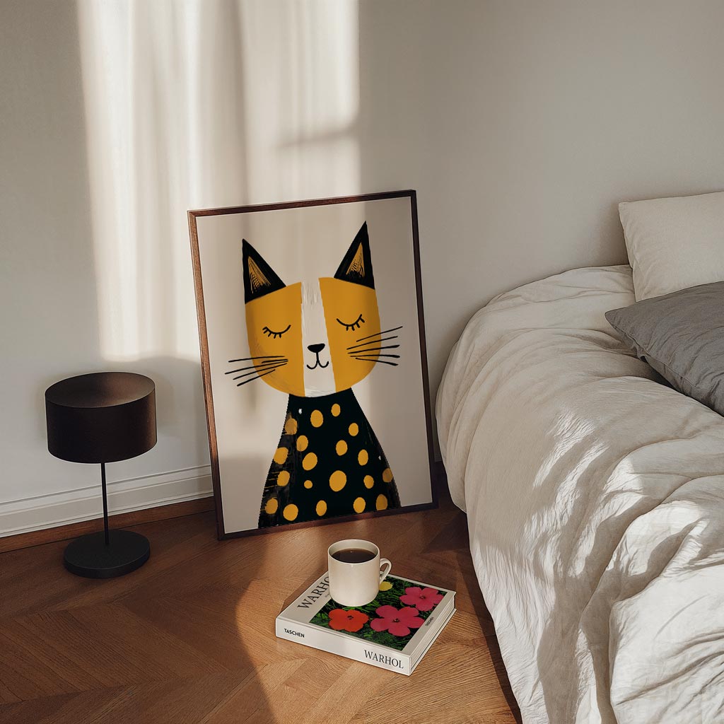 Dromerige Kattenkunst – staande kinderkamer wanddecoratie van WallArtistic