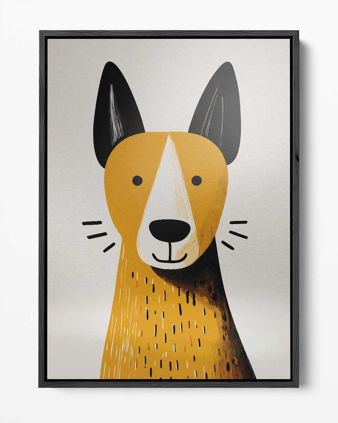 Vrolijke Hond Illustratie – portret kunstwerk als wanddecoratie