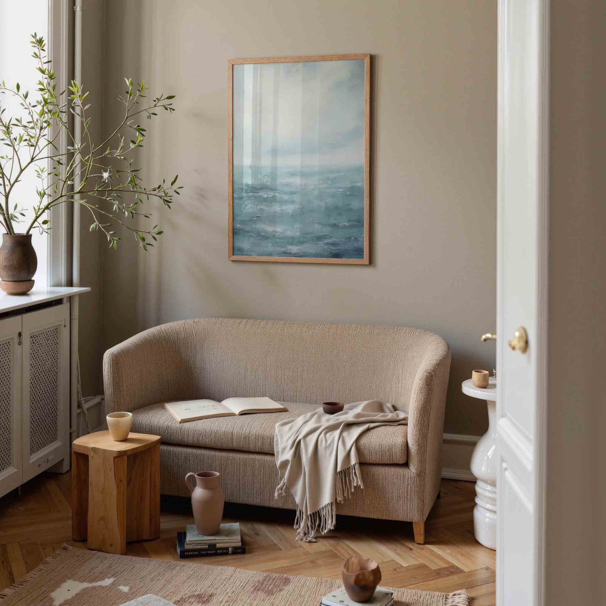 Rustige zee – botanische poster in staand formaat