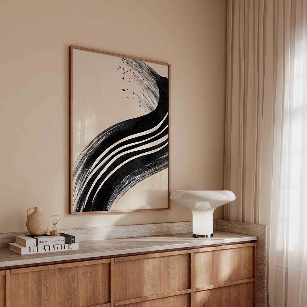 Abstracte zwarte lijnen – abstracte poster in staand formaat