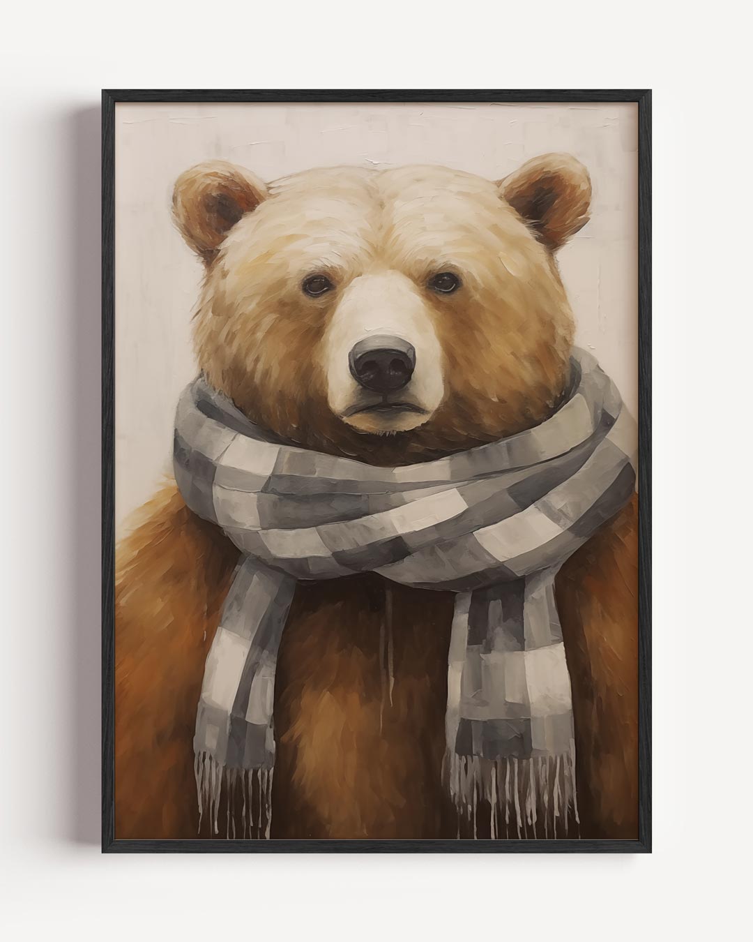 Warme Knuffelbeer – kerst portret poster als wanddecoratie