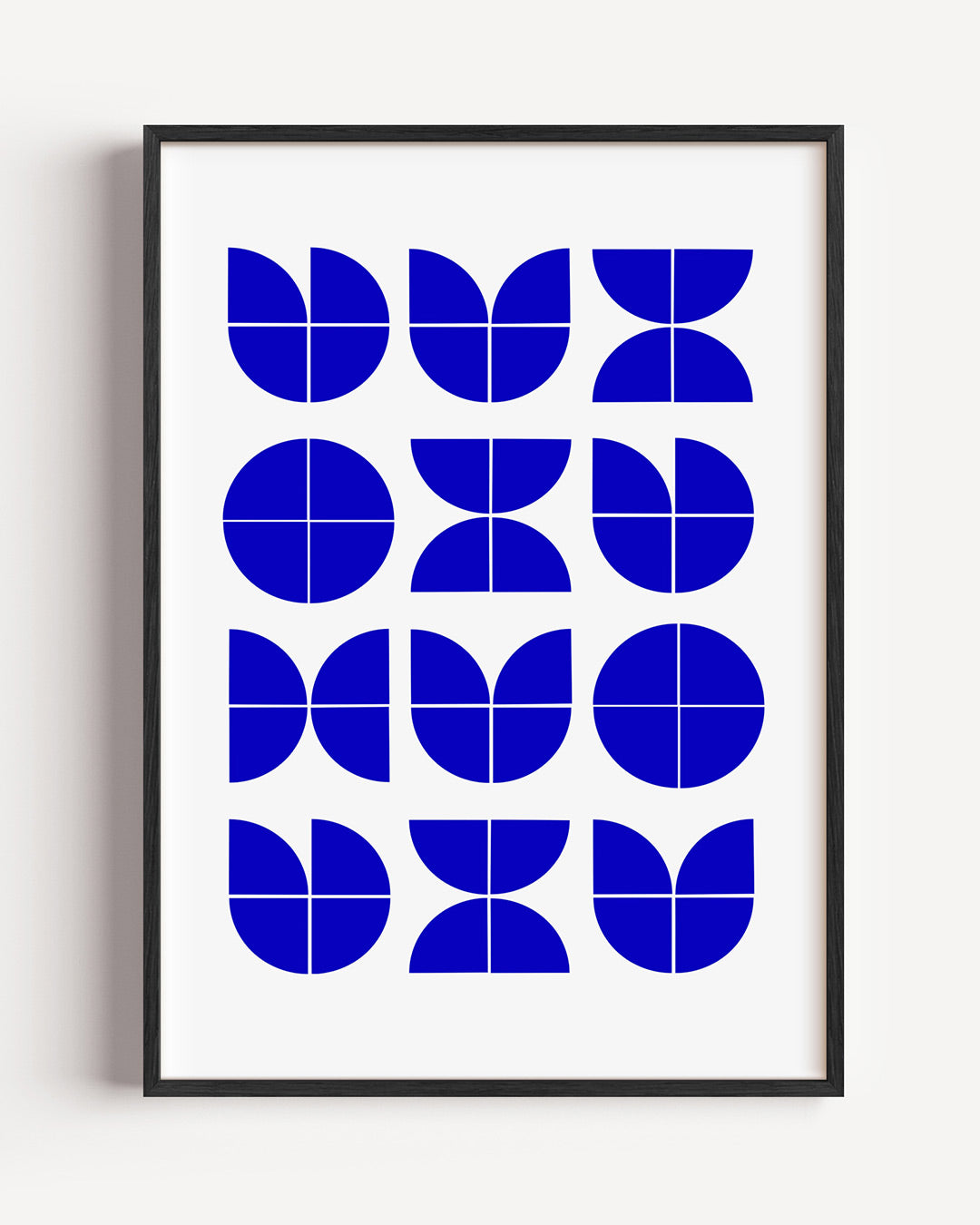 Vormritme blauw – staande Bauhaus poster als wanddecoratie