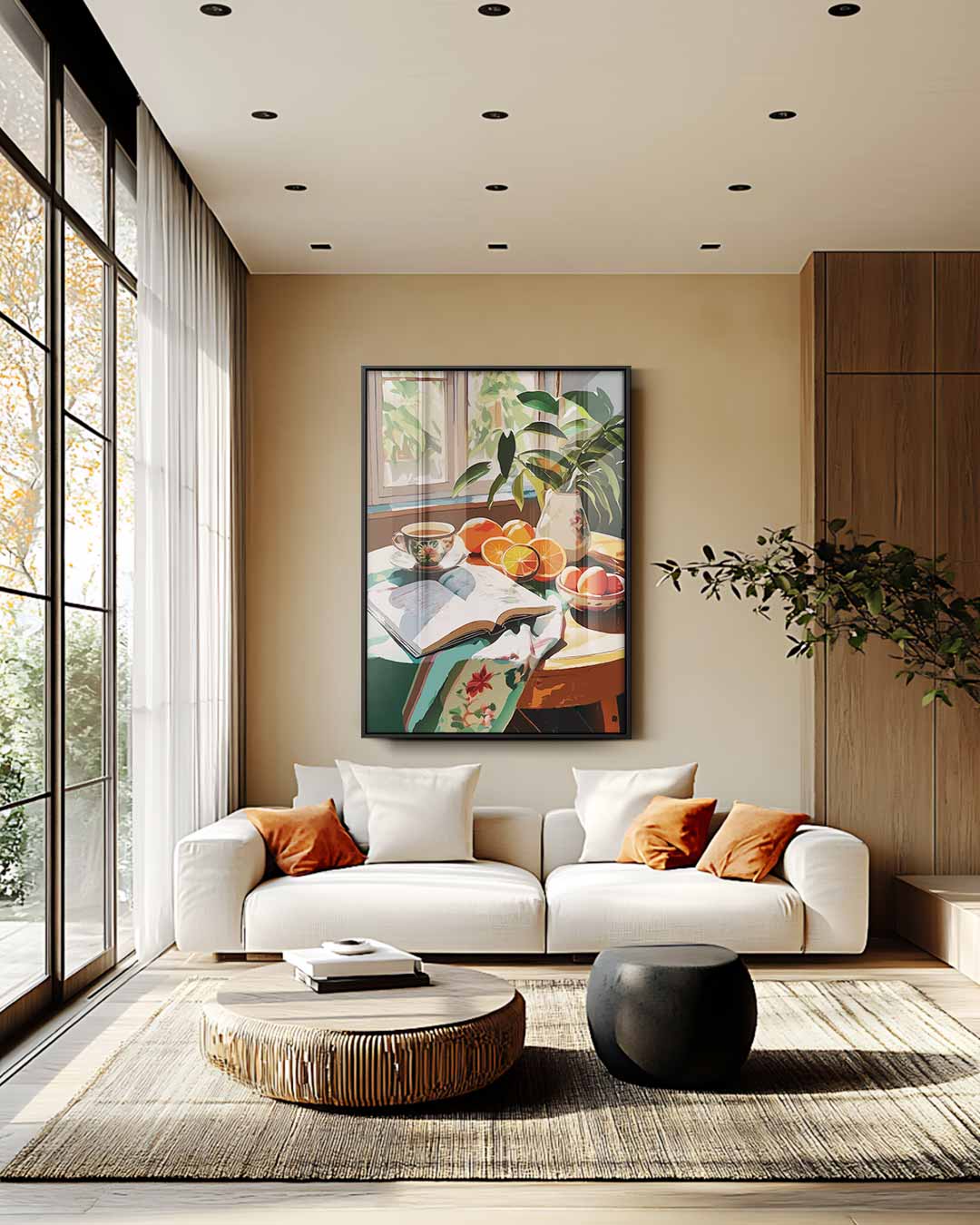 Zonovergoten Ochtendtafel – plexiglas wanddecoratie in portret formaat