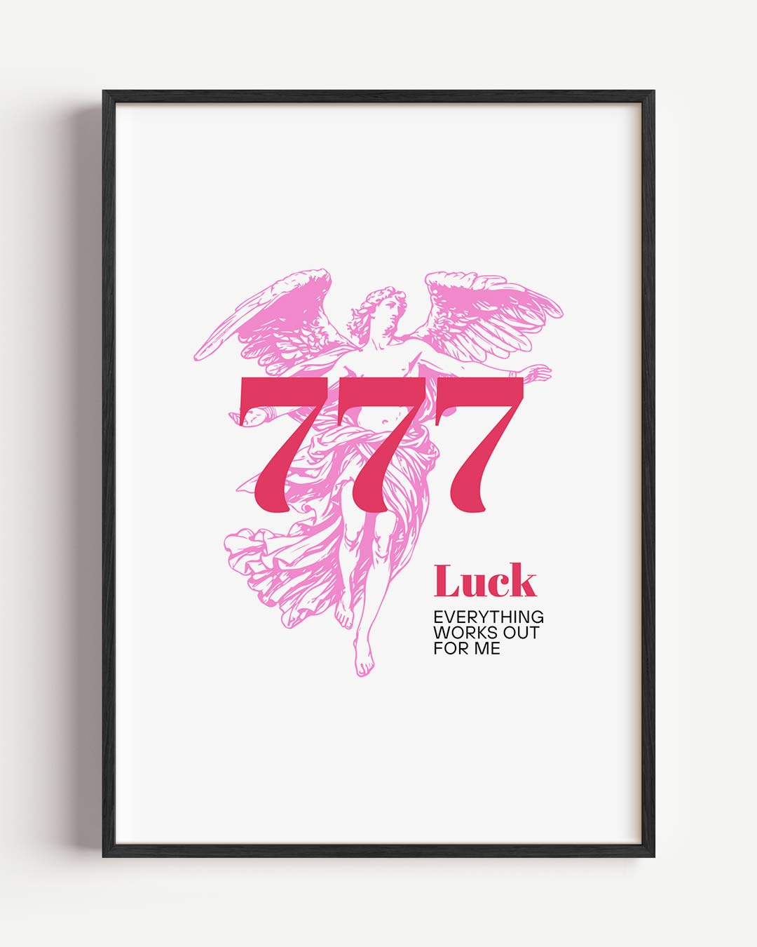 Geluksengel 777 – mindful portret poster als wanddecoratie