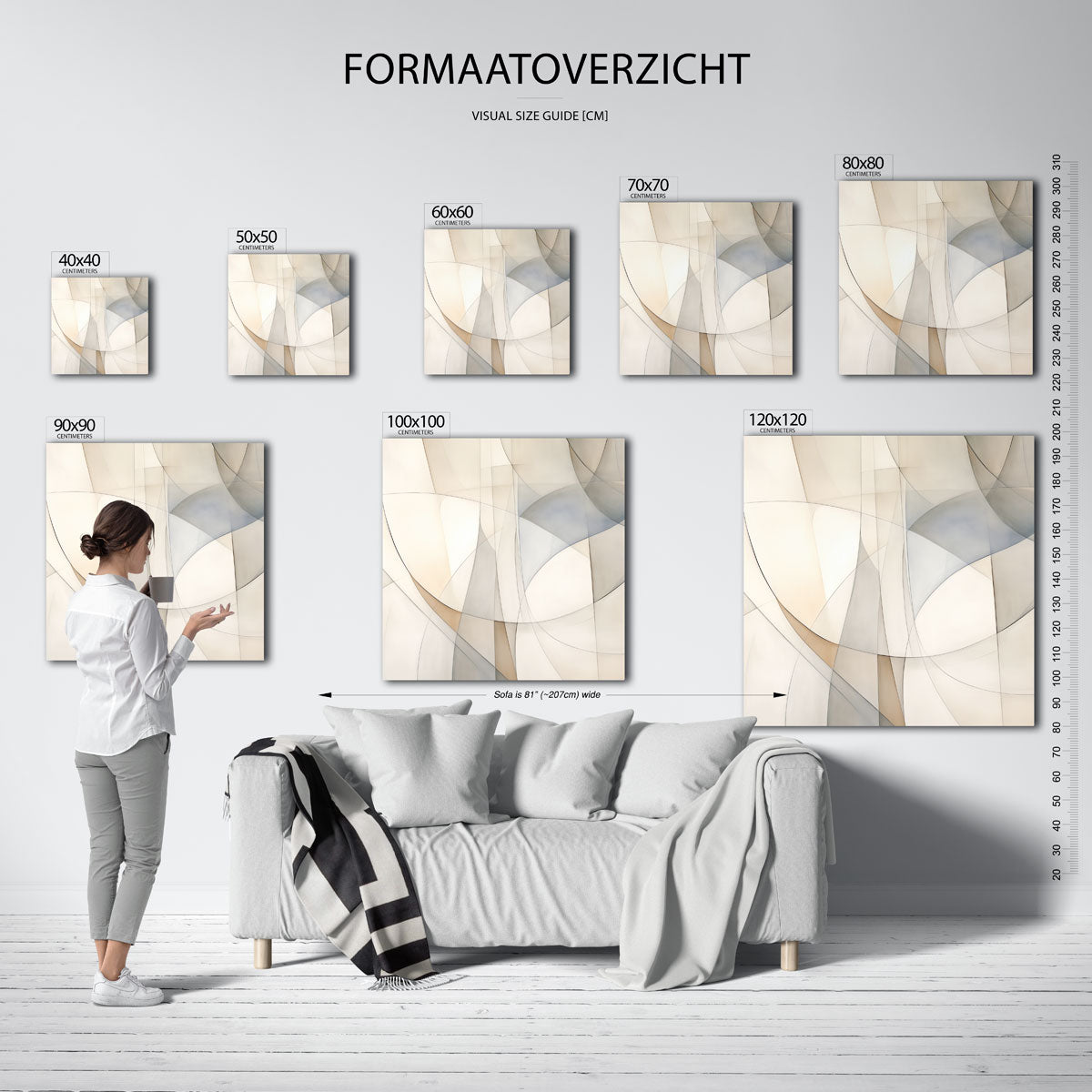 Abstracte vormen – vierkante muurposter met kleurrijke vormen