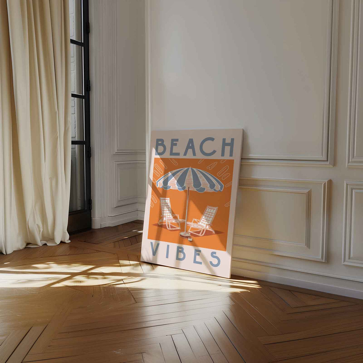 Zomerse Strandvibes – dibond wanddecoratie in staand formaat