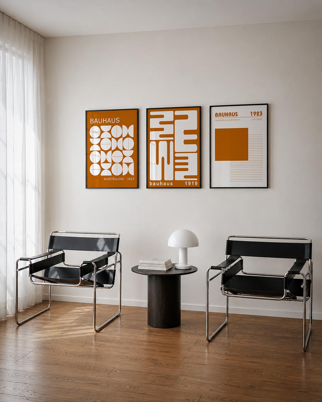 Vormen en vlakken driedelige posterset – deze posterset in drie delen toont een speelse ordening van witte geometrische
