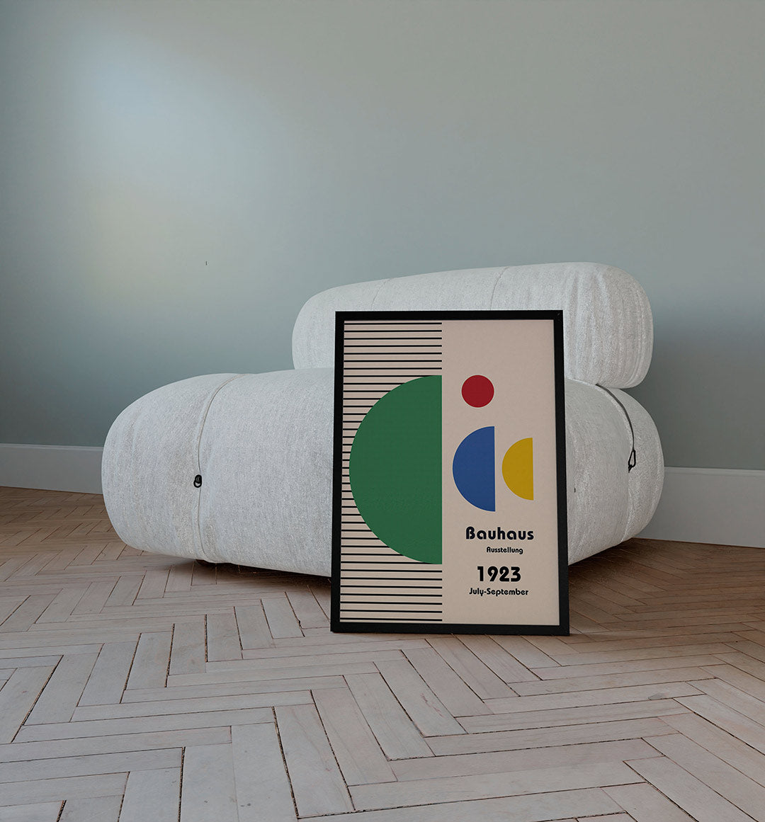 Vormen en lijnen – staande Bauhaus poster voor aan de muur